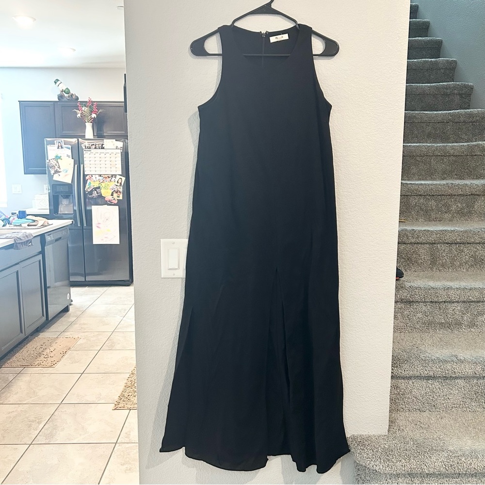 Madewell Sleeveless Slit Midi Dress Black SIZE 2 - Picture 2 of 5